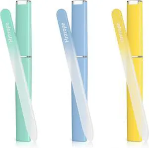 Hmrope 3 Pack Crystal Glass Nail File with Case, Professional Nano Glass Nail Files for Natural Nails, Etched Nail Filer Double-Sided Fingernail Files Ideal Manicure Salon Nail Care for Women Men Hmrope 3 Pack Crystal Glass Nail File with Case, Professional Nano Glass Nail Files for Natural Nails, Etched Nail Filer Double-Sided Fingernail Files Ideal Manicure Salon Nail Care for Women Men