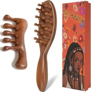 Loc Brush for Dreads and Microlocs, Loc Comb for Sisterlocks | Brush for Braids, Wooden Scalp Massager for Scalp Massage, Sandalwood Locs Comb with Storage Pouch Loc Brush for Dreads and Microlocs, Loc Comb for Sisterlocks | Brush for Braids, Wooden Scalp Massager for Scalp Massage, Sandalwood Locs Comb with Storage Pouch