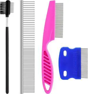 GUBCUB Pets Grooming Comb Kit for Small Dogs Puppies For Tear Stain Remover, 2-in-1 with Round Teeth to Remove Knots Crust Mucus GUBCUB Pets Grooming Comb Kit for Small Dogs Puppies For Tear Stain Remover, 2-in-1 with Round Teeth to Remove Knots Crust Mucus