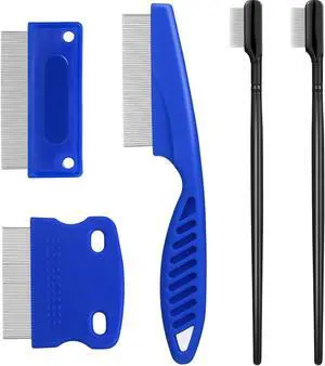 5 Pieces Dog Eye Combs Tear Stain Remover Combs Pet Grooming Comb for Small Dogs Gently Removing Eye Mucus and Crust (Blue, Black) 5 Pieces Dog Eye Combs Tear Stain Remover Combs Pet Grooming Comb for Small Dogs Gently Removing Eye Mucus and Crust (Blue, Black)