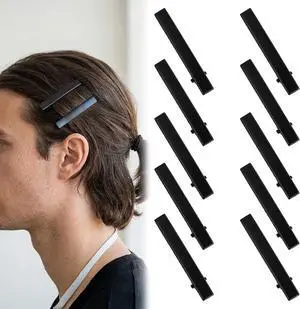 Hair Clips for Men Men's Hair Clip 10pk Black Non Slip Hold Gym Workout Clips Hair Clips for Men Men's Hair Clip 10pk Black Non Slip Hold Gym Workout Clips