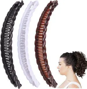 Youme Banana Clip Clincher Combs 3 Pack Black Banana Clips Hair for Thick Long Hair Ponytail Hair Holder for Women Girls Youme Banana Clip Clincher Combs 3 Pack Black Banana Clips Hair for Thick Long Hair Ponytail Hair Holder for Women Girls