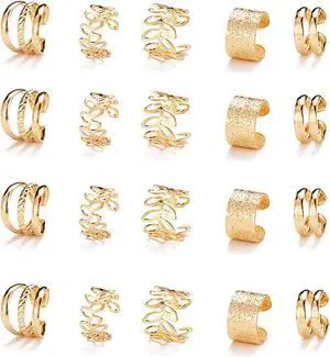 20 PCS Gold Hair Jewelry for Braids with Crystal Rhinestone Dreadlock Braid Clips Non-Piercing Ear Cuffs Clip Jewelry Women Men Hair Accessories 20 PCS Gold Hair Jewelry for Braids with Crystal Rhinestone Dreadlock Braid Clips Non-Piercing Ear Cuffs Clip Jewelry Women Men Hair Accessories
