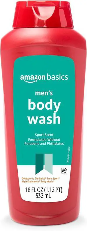 Amazon Basics Men's Body Wash, Sport Scent, Paraben and Phthalate Free, Refreshing Shower Gel, 18 Fluid Ounce Amazon Basics Men's Body Wash, Sport Scent, Paraben and Phthalate Free, Refreshing Shower Gel, 18 Fluid Ounce