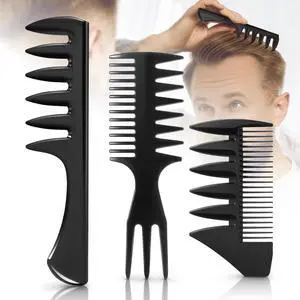 Stylemate 3Pcs Hair Styling Combs Set for Men, Black Barber Wide Tooth Texture Comb for Quiff, Pompadour, Slick Back, Fauxhawk, Undercut Stylemate 3Pcs Hair Styling Combs Set for Men, Black Barber Wide Tooth Texture Comb for Quiff, Pompadour, Slick Back, Fauxhawk, Undercut
