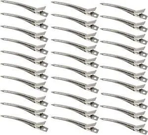 30 Packs Hair Clips, Duck Bill Clips, Hair Coloring, Hair Clips & Barrettes, 3.5 Inches Rustproof Metal Alligator Curl Clips with Holes for Hair Styling, Silver 30 Packs Hair Clips, Duck Bill Clips, Hair Coloring, Hair Clips & Barrettes, 3.5 Inches Rustproof Metal Alligator Curl Clips with Holes for Hair Styling, Silver