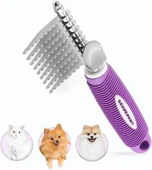 GENPEPADO Dematting Undercoat Rake Comb for Dogs & Cats with Long 2.5-In Stainless Steel Safety Blades for Removing Knots, Mats & Tangles - Pet Grooming Deshedding Brush Tool with Anti-Slip Grip GENPEPADO Dematting Undercoat Rake Comb for Dogs & Cats with Long 2.5-In Stainless Steel Safety Blades for Removing Knots, Mats & Tangles - Pet Grooming Deshedding Brush Tool with Anti-Slip Grip