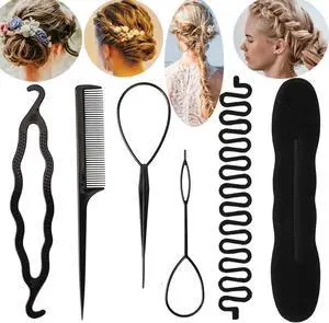 UTTH-DTTK Hair French Braid Tool, 6 pieces Resin Centipede Braid Maker Hair Styling Accessories for Women, Girls, 1 Count (Black 6-piece set) UTTH-DTTK Hair French Braid Tool, 6 pieces Resin Centipede Braid Maker Hair Styling Accessories for Women, Girls, 1 Count (Black 6-piece set)