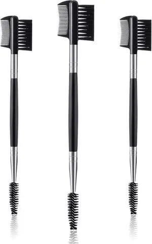 Patelai 3 Pcs Eyebrow Brush Eyelash Comb Separator Dual Head Tool, Black | Spoolie Separator for Grooming, Lash Clump Remover, Brow Shaping Defining, Makeup Essential for Women Cosmetic Routine Patelai 3 Pcs Eyebrow Brush Eyelash Comb Separator Dual Head Tool, Black | Spoolie Separator for Grooming, Lash Clump Remover, Brow Shaping Defining, Makeup Essential for Women Cosmetic Routine