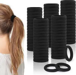 150PCS Black Cotton Hair Bands - Seamless Ponytail Holders, No Damage Elastics for Thick Hair, Soft Hair Bands for Women 150PCS Black Cotton Hair Bands - Seamless Ponytail Holders, No Damage Elastics for Thick Hair, Soft Hair Bands for Women