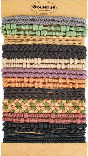 Boho Hair Accessories for Women: 24PCS Hair Tie Bracelets, 6 Styles, 10 Colors, No Damage for Thick Hair Boho Hair Accessories for Women: 24PCS Hair Tie Bracelets, 6 Styles, 10 Colors, No Damage for Thick Hair