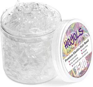 HOYOLS Clear Hair Ties, 1500 Pcs Small Elastic Rubber Bands | Soft Mini TPU Rubber Bands with No-Snag Stretch Hold for Braids, Ponytails and Daily Styling for Women and Teens HOYOLS Clear Hair Ties, 1500 Pcs Small Elastic Rubber Bands | Soft Mini TPU Rubber Bands with No-Snag Stretch Hold for Braids, Ponytails and Daily Styling for Women and Teens