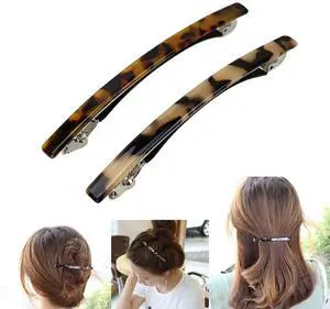 Luckycivia 2 Pack Hair Barrette, Long and Thin Handmade Celluloid Onyx Hair Clip, Elegant Automatic Hair Clip, Barrette Ponytail Holders for Women/Girls - 4 Inches Luckycivia 2 Pack Hair Barrette, Long and Thin Handmade Celluloid Onyx Hair Clip, Elegant Automatic Hair Clip, Barrette Ponytail Holders for Women/Girls - 4 Inches