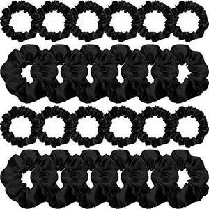 WILLBOND 24 Pcs Satin Hair Scrunchies Elastic Ties Bulk 2 Sizes,Black | Scrunchy for Women Ponytail Bun, Skinny Large Bands for Thin Thick Hair, Stretchy Ties,Headdress Accessories ,Silky Soft WILLBOND 24 Pcs Satin Hair Scrunchies Elastic Ties Bulk 2 Sizes,Black | Scrunchy for Women Ponytail Bun, Skinny Large Bands for Thin Thick Hair, Stretchy Ties,Headdress Accessories ,Silky Soft