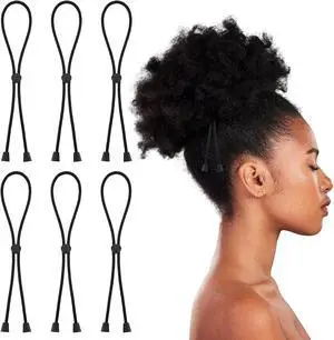 6 Piece Adjustable Hair Ties for Thick Black Drawstring Hair Accessories Silk Soft Ponytail Holders Satin Hairband for Curly Heavy Hairstyle 6 Piece Adjustable Hair Ties for Thick Black Drawstring Hair Accessories Silk Soft Ponytail Holders Satin Hairband for Curly Heavy Hairstyle