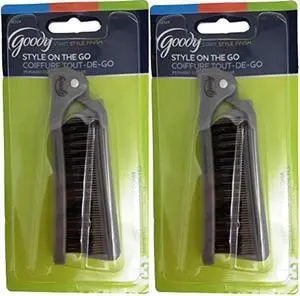 Goody 08524 Style On The Go Compact Brush and Comb Combo (Pack of 2); Maintain Your Look On the Go; Perfect Size for Purse, Pocket or Tote Bag; Measures Approx. 8.25" When Unfolded & 4.5" When Folded Goody 08524 Style On The Go Compact Brush and Comb Combo (Pack of 2); Maintain Your Look On the Go; Perfect Size for Purse, Pocket or Tote Bag; Measures Approx. 8.25" When Unfolded & 4.5" When Folded