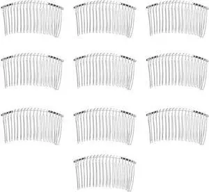 Rocutus 10pcs 20 Teeth Fancy DIY Metal Wire Hair Clip Combs, Stainless Steel, Silver, for Women's Wedding Veil, Bridal, Hair Pieces, Headdresses, Craft Projects Rocutus 10pcs 20 Teeth Fancy DIY Metal Wire Hair Clip Combs, Stainless Steel, Silver, for Women's Wedding Veil, Bridal, Hair Pieces, Headdresses, Craft Projects