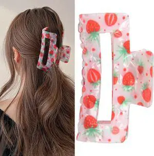 Strawberry Hair Clips,Summer Fruit Hair Claw Clips for Women,Square Non-Slip Hair Jaw Clamp Girl Hair Accessories for Spring Summer Theme Party(03) Strawberry Hair Clips,Summer Fruit Hair Claw Clips for Women,Square Non-Slip Hair Jaw Clamp Girl Hair Accessories for Spring Summer Theme Party(03)
