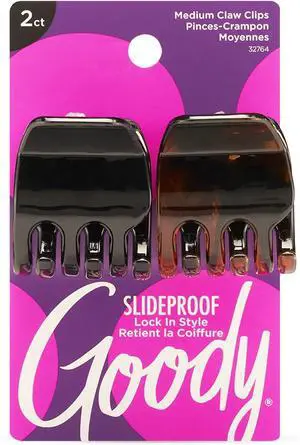 Goody Classics Medium Claw Clips, Black and Brown Colors - Great for Easily Pulling Up Your Hair - Pain-Free Hair Accessories for Women, Men, Boys and Girls, 2 Count (Pack of 1) Goody Classics Medium Claw Clips, Black and Brown Colors - Great for Easily Pulling Up Your Hair - Pain-Free Hair Accessories for Women, Men, Boys and Girls, 2 Count (Pack of 1)