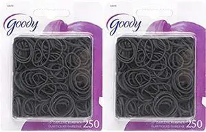 Goody Classics Girls Rubberband, Black, 250 Count (Pack of 2) Goody Classics Girls Rubberband, Black, 250 Count (Pack of 2)