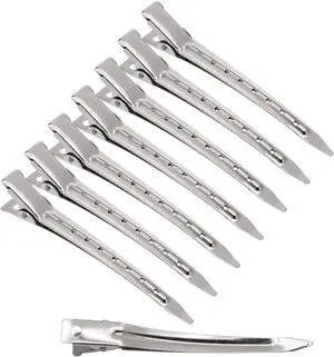 24Pcs Duck Billed Hair Clips for Styling Sectioning, Metal Hair Clips for Women Long Hair, Metal Alligator Curl Clips for Hair Roller Salon (Silver) 24Pcs Duck Billed Hair Clips for Styling Sectioning, Metal Hair Clips for Women Long Hair, Metal Alligator Curl Clips for Hair Roller Salon (Silver)