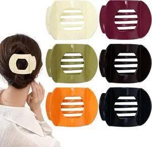 obeoby 6 Pcs Flat Hair Claw Clips For Women Girls, French Barrettes Set | 6 Solid Colors, Non-Slip Plastic Hair Pins For Medium Hair Volume Accessories Gifts obeoby 6 Pcs Flat Hair Claw Clips For Women Girls, French Barrettes Set | 6 Solid Colors, Non-Slip Plastic Hair Pins For Medium Hair Volume Accessories Gifts