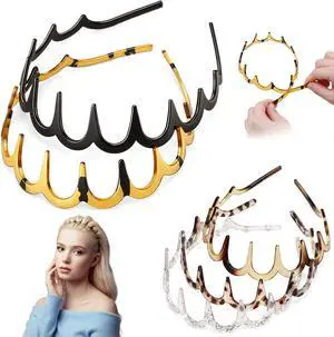 JATEBI 5 Pcs Non Slip Comb Headband with Teeth for Women | Zig Zag Headbands Classic Wavy Claw Headband 90s U-Shaped Fashion Hair Accessories for Everyday Styling & Workout JATEBI 5 Pcs Non Slip Comb Headband with Teeth for Women | Zig Zag Headbands Classic Wavy Claw Headband 90s U-Shaped Fashion Hair Accessories for Everyday Styling & Workout