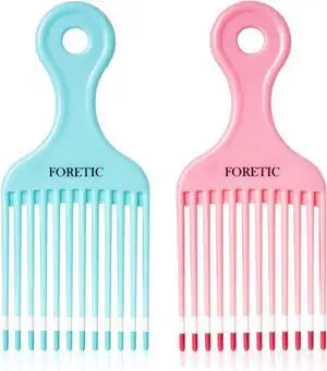 Smooth Hair Pick Comb for Curly, Thick, Medium to Long Hair, Facial -6.9inchBlue, Pink Smooth Hair Pick Comb for Curly, Thick, Medium to Long Hair, Facial -6.9inchBlue, Pink