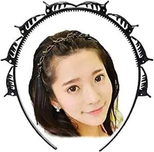 Double Layer Twist Plait Black Headband Hair Tools, Double Bangs Hairstyle Hairpin, Multi-Layer Hollow Woven Headbands, Hairband with Alligator Clip (Black) Double Layer Twist Plait Black Headband Hair Tools, Double Bangs Hairstyle Hairpin, Multi-Layer Hollow Woven Headbands, Hairband with Alligator Clip (Black)