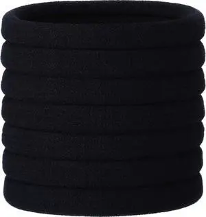 20 Pieces Large Stretch Hair Ties Hair Bands Ponytail Holders Headband for Thick Heavy and Curly Hair (Black, 5 cm in Diameter, 1 cm in Width) 20 Pieces Large Stretch Hair Ties Hair Bands Ponytail Holders Headband for Thick Heavy and Curly Hair (Black, 5 cm in Diameter, 1 cm in Width)