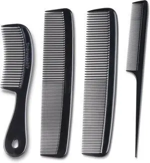 Mars Wellness 4 Piece Professional Black Comb Set for Women, Men -USA MADE | Rat tail, dresser & styling combs for teasing, parting, backcombing & sectioning. Premium grade, barber quality, black Mars Wellness 4 Piece Professional Black Comb Set for Women, Men -USA MADE | Rat tail, dresser & styling combs for teasing, parting, backcombing & sectioning. Premium grade, barber quality, black