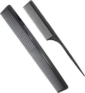 Professional Black Carbon Fiber Teasing Comb, Fine and Wide Tooth Hair Barber Comb For All Hair Types Professional Black Carbon Fiber Teasing Comb, Fine and Wide Tooth Hair Barber Comb For All Hair Types