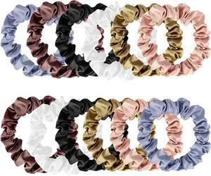 12 Pieces Silk Hair Scrunchies Silk Hair Tie Elastic Ponytail Holders for Women Girls Hair Accessories-002 12 Pieces Silk Hair Scrunchies Silk Hair Tie Elastic Ponytail Holders for Women Girls Hair Accessories-002