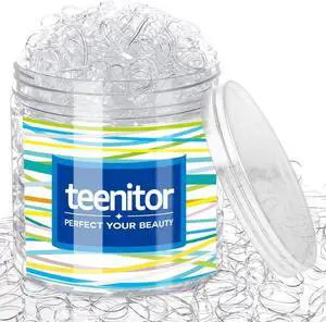 Teenitor Clear Elastic Hair Bands, 2000pcs Mini Hair Rubber Bands, Hair Ties, Soft Hair Elastics Ties, 2mm in Width and 30mm in Length Teenitor Clear Elastic Hair Bands, 2000pcs Mini Hair Rubber Bands, Hair Ties, Soft Hair Elastics Ties, 2mm in Width and 30mm in Length