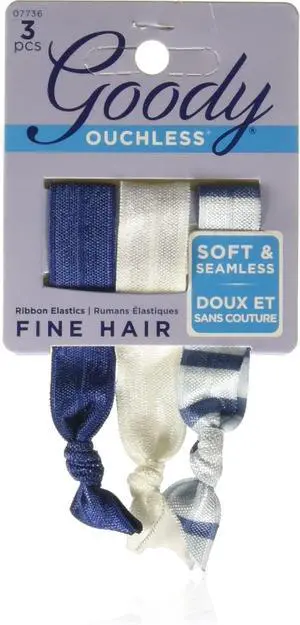 Goody WoMens Ouchless Ribbon Elastics, Nautical, 3 Count Goody WoMens Ouchless Ribbon Elastics, Nautical, 3 Count