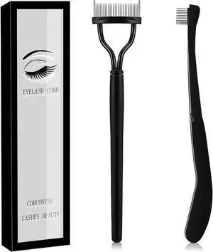 Eyelash Comb - 2PCS Eyelash Separator Tool,Lash Separator | Lash Comb With Cover For Girls Women,Eye Makeup Brushes Separator,Mascara Applicator Tools With Metal Teeth Eyelash Comb - 2PCS Eyelash Separator Tool,Lash Separator | Lash Comb With Cover For Girls Women,Eye Makeup Brushes Separator,Mascara Applicator Tools With Metal Teeth