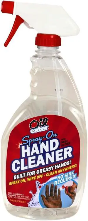 Oil Eater Sprayable Hand Cleaner Soap - Waterless - clean Grease, Oil and Grime, 32oz Spray Bottle Oil Eater Sprayable Hand Cleaner Soap - Waterless - clean Grease, Oil and Grime, 32oz Spray Bottle