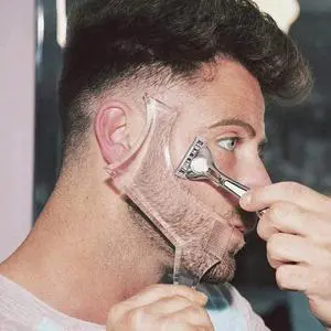 MIKEBE Beard Shaping & Styling Tool With Comb for Perfect line up & Edging For Men's Jaw Cheek/Neck Line, Symmetric/Curve/Step Cut Works with Any Beard Razor Electric Trimmers or Clippers MIKEBE Beard Shaping & Styling Tool With Comb for Perfect line up & Edging For Men's Jaw Cheek/Neck Line, Symmetric/Curve/Step Cut Works with Any Beard Razor Electric Trimmers or Clippers