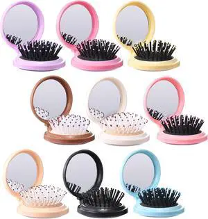 9 Pack Mini Hair Brush Foldable Travel Hair Brushes with Mirror Round Portable Folding Pocket Hair Brush Mini Comb Compact Travel Size Massage Comb for Men Women 9 Pack Mini Hair Brush Foldable Travel Hair Brushes with Mirror Round Portable Folding Pocket Hair Brush Mini Comb Compact Travel Size Massage Comb for Men Women