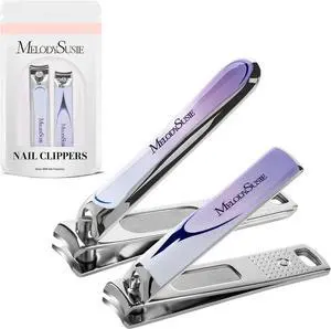 MelodySusie Nail Clippers Set, 2 in 1 Toenail Clippers Nail Clippers for Women, Ultra Sharp Stainless Steel Fingernail Nail Clippers for Men, Nail Cutter, Gifts for Women Men, Purple MelodySusie Nail Clippers Set, 2 in 1 Toenail Clippers Nail Clippers for Women, Ultra Sharp Stainless Steel Fingernail Nail Clippers for Men, Nail Cutter, Gifts for Women Men, Purple