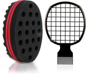 2 Pcs Afro Twist Set: Upgrade Hair Sponge and Comb for Men/Women Curls, Barber & Personal Styling 2 Pcs Afro Twist Set: Upgrade Hair Sponge and Comb for Men/Women Curls, Barber & Personal Styling