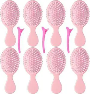 8 pcs Mini Hair Brush,Travel Detangling Brush for Most Hair Types (Pink) | Mini Brush with 3 Pink clips and Box,Bridesmaid Party Christmas Stockings Filling Small Hair Brushes set(Blue) 8 pcs Mini Hair Brush,Travel Detangling Brush for Most Hair Types (Pink) | Mini Brush with 3 Pink clips and Box,Bridesmaid Party Christmas Stockings Filling Small Hair Brushes set(Blue)