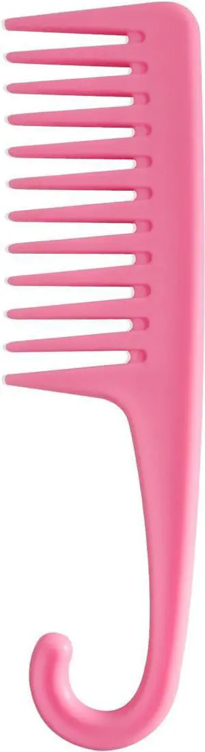 Wapodeai Wide Tooth Comb Shower Comb With Hook, Pink | Good for Curly Hair Wet Dry, Premium Tangle Free Combs Wapodeai Wide Tooth Comb Shower Comb With Hook, Pink | Good for Curly Hair Wet Dry, Premium Tangle Free Combs