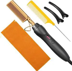 Ceramic Hot Comb Hair Straightener Pressing Combs Electric Straightening Comb for Natural Black Beard Wigs Gift for mom Ceramic Hot Comb Hair Straightener Pressing Combs Electric Straightening Comb for Natural Black Beard Wigs Gift for mom