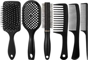 6Pcs Hair Brushes for Women Hair Comb Set Detangler Brush for Men and Women Wet Dry Curly Straight Hair 6Pcs Hair Brushes for Women Hair Comb Set Detangler Brush for Men and Women Wet Dry Curly Straight Hair