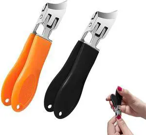 2PCS Wide Jaw Opening Anti-Splash Slanted Nail Clipper | Slanted Nail Clippers, Ingrown Nail Clippers Toenail Clippers for Women and Men (Orange Black) 2PCS Wide Jaw Opening Anti-Splash Slanted Nail Clipper | Slanted Nail Clippers, Ingrown Nail Clippers Toenail Clippers for Women and Men (Orange Black)