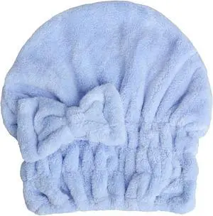 HOPESHINE Microfiber Hair Towel Cap for Women Wet Short or Long Curly Hair Super Absorbent Quick Dry Turbans Anti Frizz Great Gift for Women and Girls (Blue, 1) HOPESHINE Microfiber Hair Towel Cap for Women Wet Short or Long Curly Hair Super Absorbent Quick Dry Turbans Anti Frizz Great Gift for Women and Girls (Blue, 1)