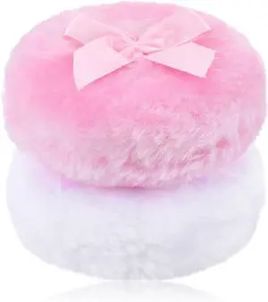 Large Fluffy Powder Pad, 2Pcs 3.5 Inch Body Dusting Puffs | 1.2in Thickened Fluffy Puffs,Washable Reusable Soft Body Powder Pad, Wet And Dry Dual Use, Powder Loose Puff, Cute Bow Handle Large Fluffy Powder Pad, 2Pcs 3.5 Inch Body Dusting Puffs | 1.2in Thickened Fluffy Puffs,Washable Reusable Soft Body Powder Pad, Wet And Dry Dual Use, Powder Loose Puff, Cute Bow Handle