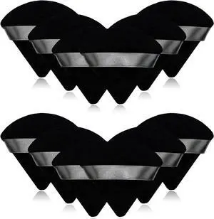 12 Pieces Black Cosmetic Powder Puff,2.76 inch Portable Soft Sponge Setting Face Puffs,Triangle Velvet Powder Puff with Ribbon Band Handle for Loose Powder Body Powder Makeup Tool 12 Pieces Black Cosmetic Powder Puff,2.76 inch Portable Soft Sponge Setting Face Puffs,Triangle Velvet Powder Puff with Ribbon Band Handle for Loose Powder Body Powder Makeup Tool