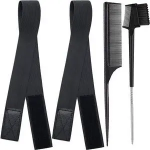 Wig Band 2 Pcs with Brush & Comb Set, For Lace Melting Edge Wrap Lay Edges | XConstellation Elastic Bands For Wig, Adjustable, Perfect fit, Non-slip, Skin-friendly, Comfortable, Durable, Black Wig Band 2 Pcs with Brush & Comb Set, For Lace Melting Edge Wrap Lay Edges | XConstellation Elastic Bands For Wig, Adjustable, Perfect fit, Non-slip, Skin-friendly, Comfortable, Durable, Black